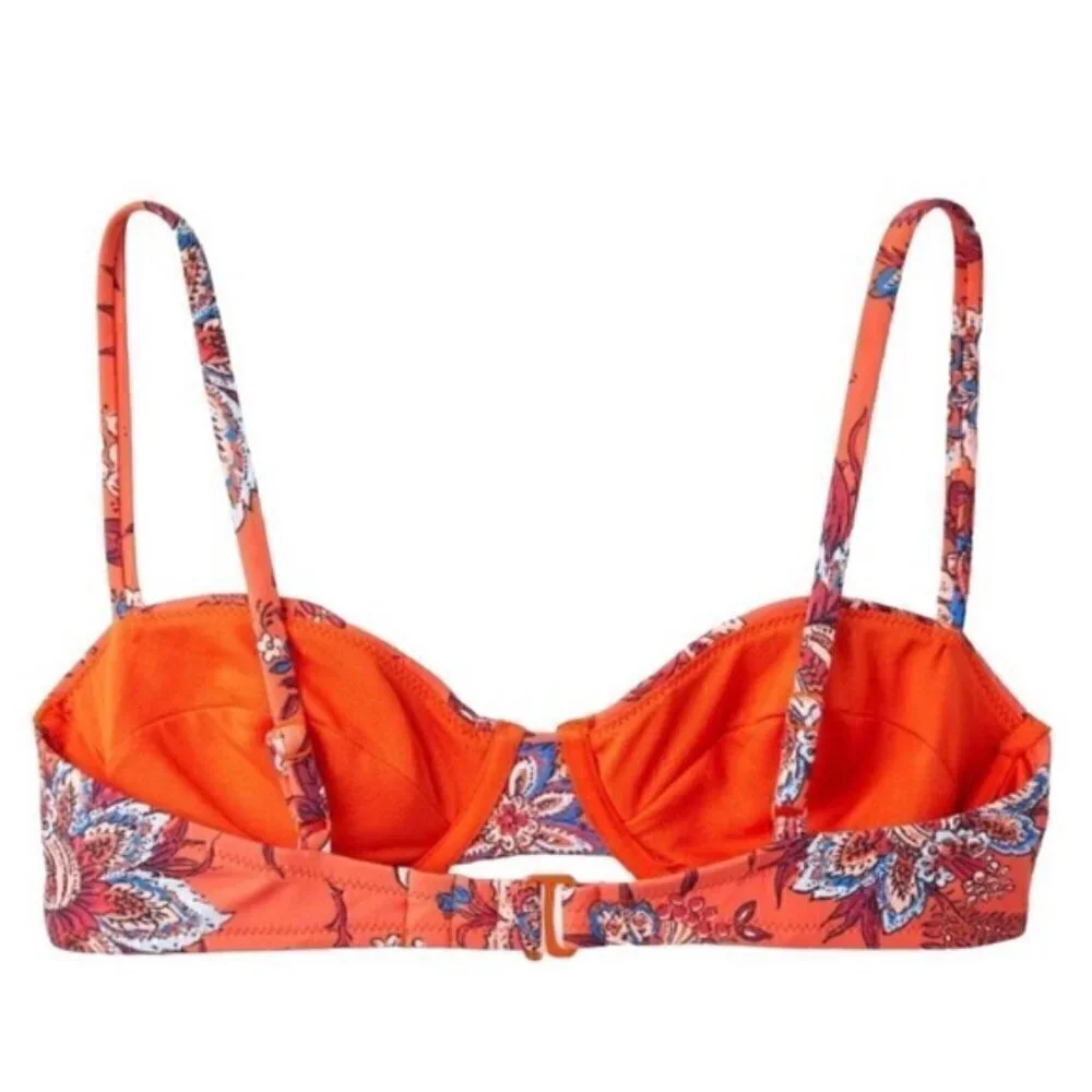 RHODE X Target Large Leafy Floral Print Underwire Bikini Swim Top XL NWOT